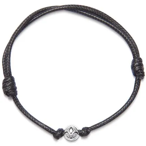 Black String Bracelet with Silver Bead , male, Sizes: ONE SIZE - Nialaya - Modalova