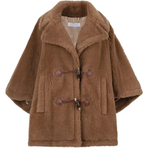 Kamelbrauner Teddy-Stoff-Cape - Max Mara - Modalova