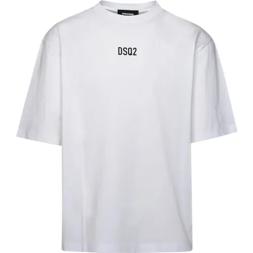 Cotton Oversized T-Shirt with Logo Print , male, Sizes: L, XS - Dsquared2 - Modalova
