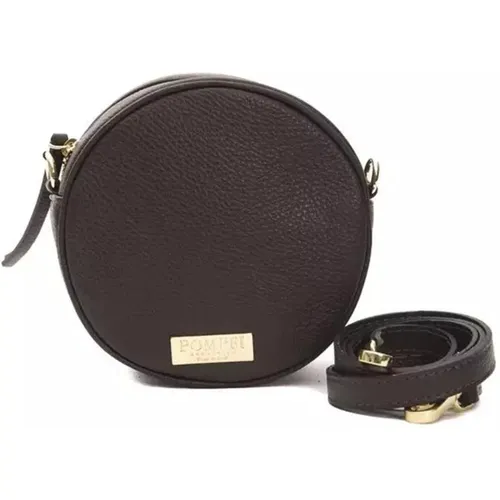 Lederne Ovale Crossbody-Tasche , Damen, Größe: ONE Size - Pompei Donatella - Modalova