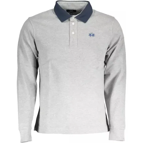 Elegantes Langarm-Polo mit kontrastierenden Details , Herren, Größe: XL - LA MARTINA - Modalova