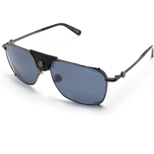 Graue Sonnenbrille mit Original-Etui , unisex, Größe: 59 MM - Moncler - Modalova
