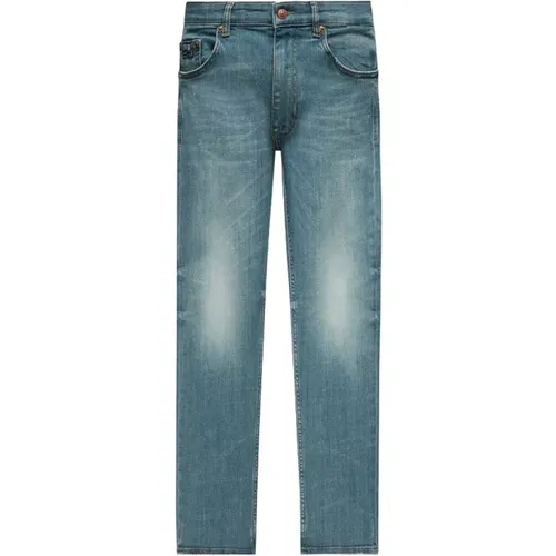 Slim Fit Blaue Jeans , Herren, Größe: W36 - Versace Jeans Couture - Modalova