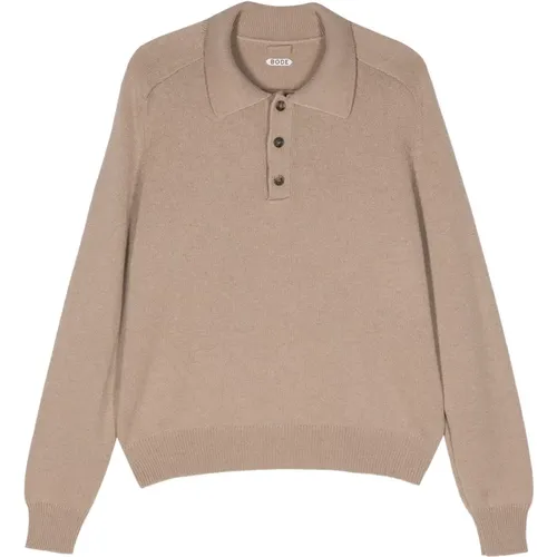 Oatmeal Cashmere Polo Shirt , male, Sizes: S - Bode - Modalova