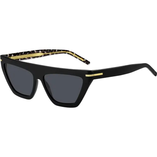 Schwarze/Graue Sonnenbrille , Damen, Größe: 58 MM - Hugo Boss - Modalova