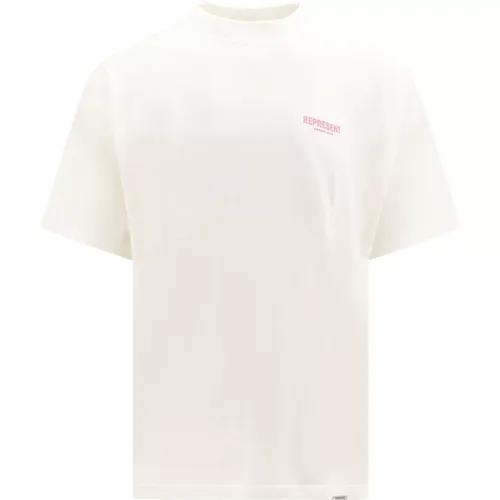 Logo Print Cotton T-Shirt , male, Sizes: XL - Represent - Modalova