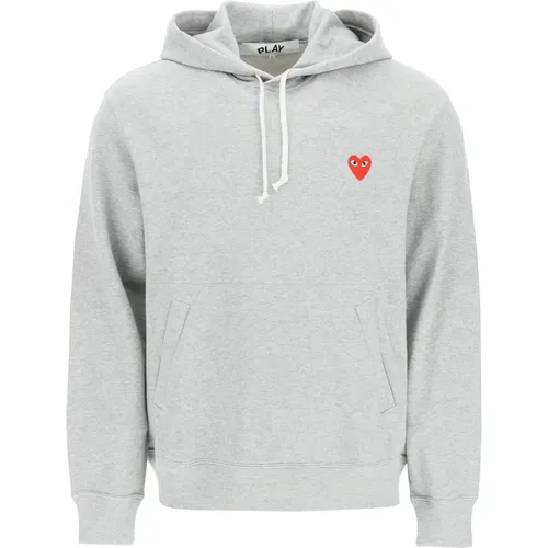 Herz-Patch Hoodie Sweatshirt , Herren, Größe: XL - Comme des Garçons Play - Modalova