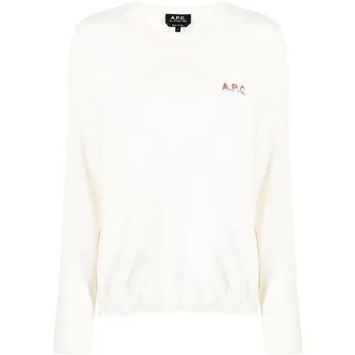 Ecru Multicolor Logo Sweatshirt - A.P.C. - Modalova