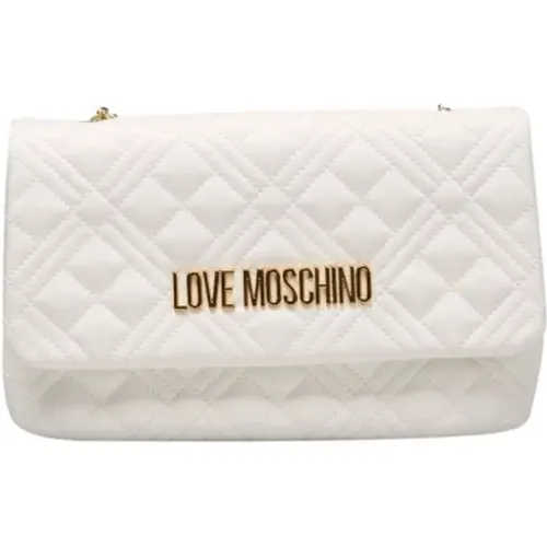 Crossbody-Taschen mit Klappenverschluss und goldenen Details - Love Moschino - Modalova