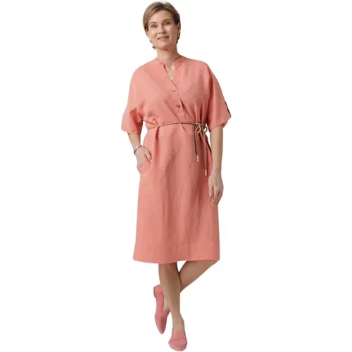 Elegantes Midi-Kleid mit Stein Detail , Damen, Größe: 2XS - PESERICO - Modalova