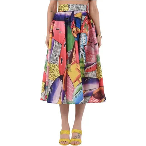 Printed Longuette Skirt , female, Sizes: XS, L, M - Stella Jean - Modalova