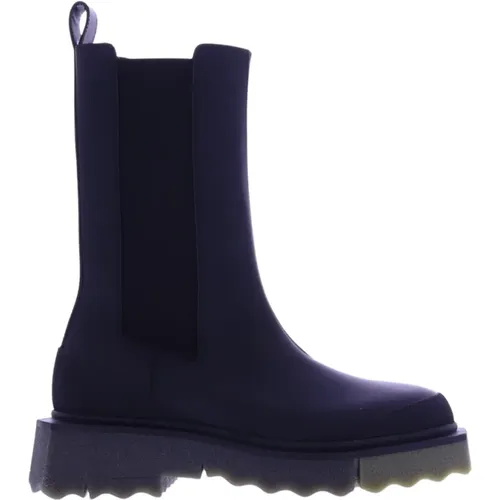 Calf Sponge Chelsea Boots , Damen, Größe: 38 EU - Off White - Modalova
