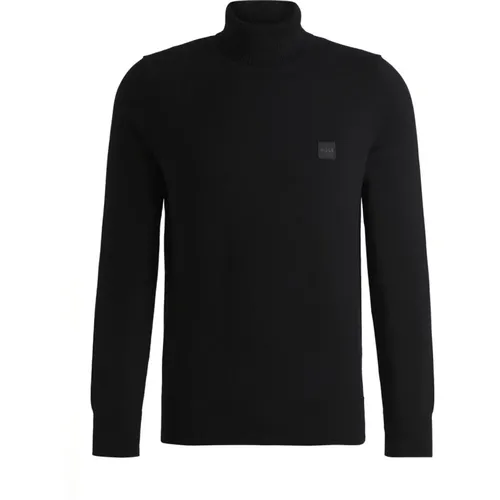 Schwarzer Rollkragen-Kaschmirpullover , Herren, Größe: S - Hugo Boss - Modalova