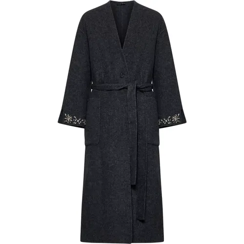 Icona Anthracite Coat , female, Sizes: XS, S, M - Kaos - Modalova