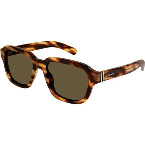 Stylische Sonnenbrille GG1508S,Stylische Sonnenbrille Schwarz GG1508S,Schwarze/Graue Sonnenbrille,Stylische Sonnenbrille in Havana/Grün - Gucci - Modalova