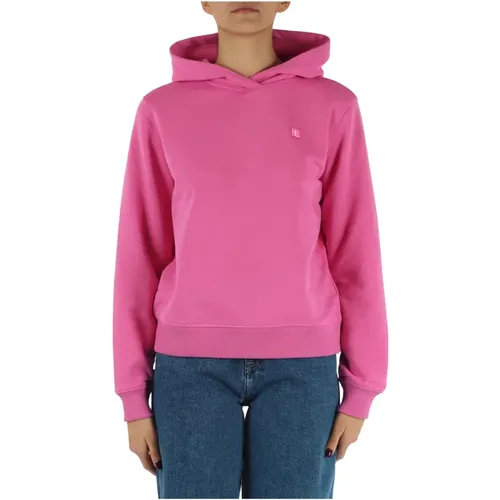 Cotton Hoodie with Logo Patch , female, Sizes: XS - Calvin Klein Jeans - Modalova