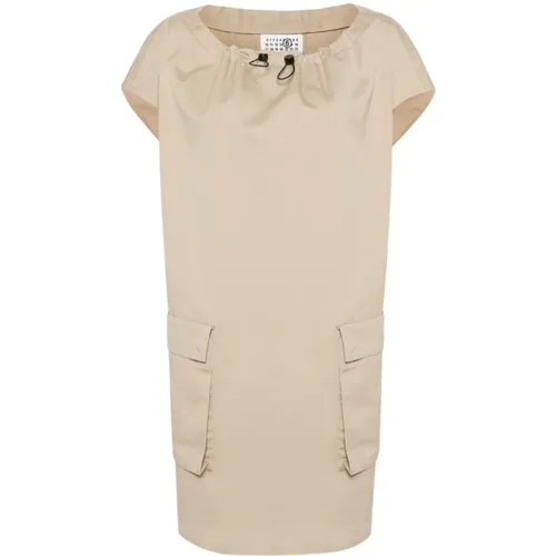 Cotton Poplin Dress , female, Sizes: XS, 2XS - MM6 Maison Margiela - Modalova