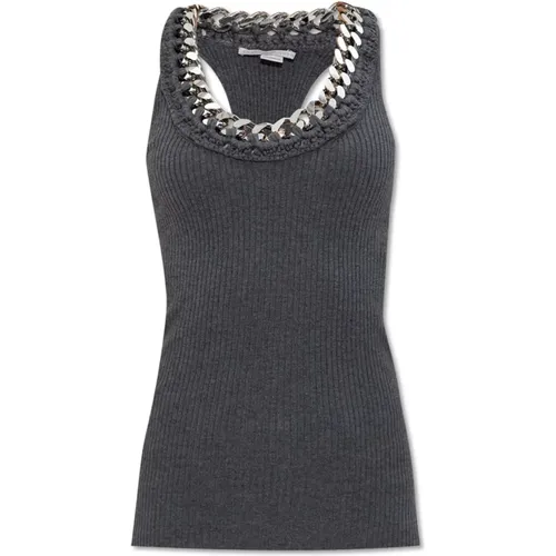 Top with decorative chain , female, Sizes: S, M, XS - Stella Mccartney - Modalova