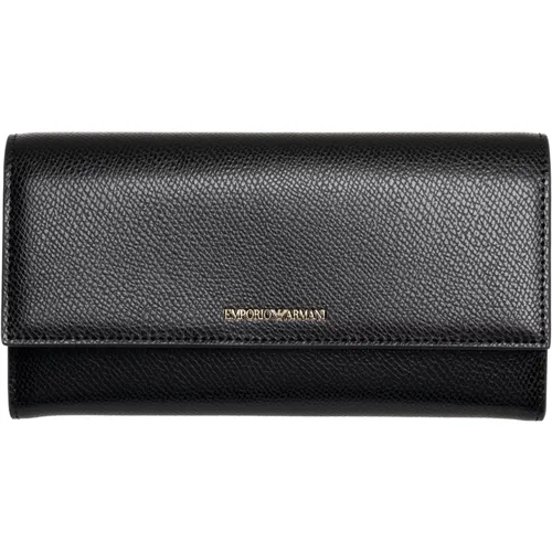 Snap-button Wallet with Logo and Card Slots , female, Sizes: ONE SIZE - Emporio Armani - Modalova