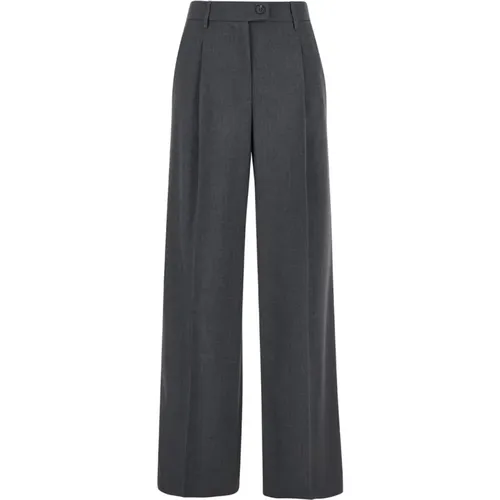 Hohe Taille Graue Hose , Damen, Größe: M - Plain Units - Modalova