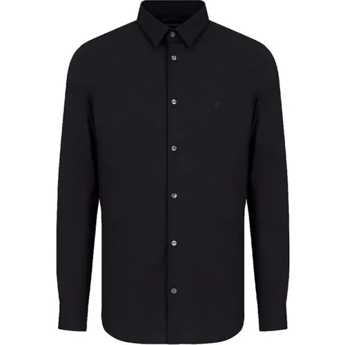 Stretch Nylon Shirt Long Sleeve , male, Sizes: XL, L, S, M - Emporio Armani - Modalova