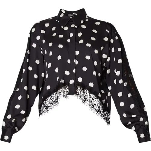 Schwarze gepunktete Cropped-Shirts - Liu Jo - Modalova