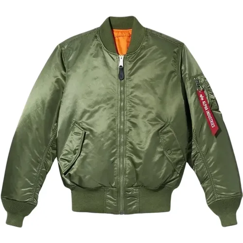 Classic Bomber Jacket in Sage , male, Sizes: L, XS, 2XL - alpha industries - Modalova