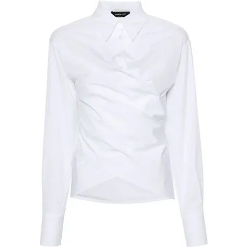 Cotton Wrap Shirt , female, Sizes: 2XS, L - Fabiana Filippi - Modalova