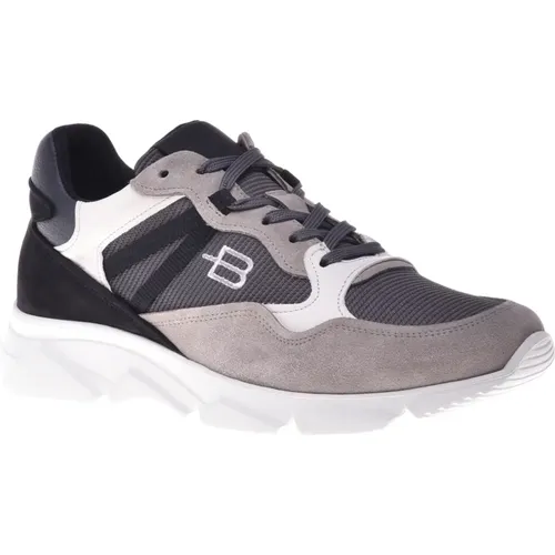 Trainers in taupe and grey suede and fabric , male, Sizes: 8 1/2 UK, 5 UK, 6 UK, 11 UK, 12 UK, 8 UK, 9 1/2 UK, 9 UK, 10 UK, 7 UK - Baldinini - Modalova