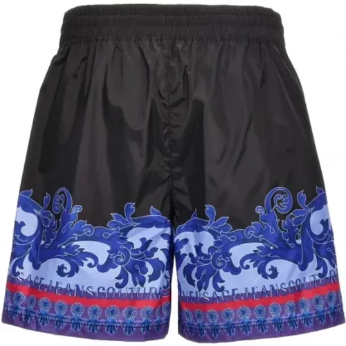 Printed Elastic Waist Regular Fit Shorts , male, Sizes: L, 2XL, M, XL - Versace - Modalova