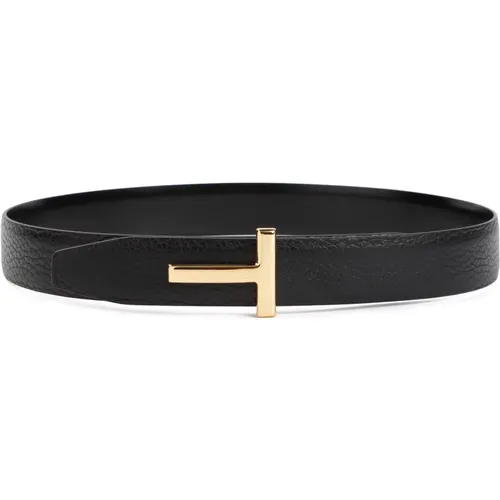 Grained Leather Belt , female, Sizes: 70 CM - Tom Ford - Modalova