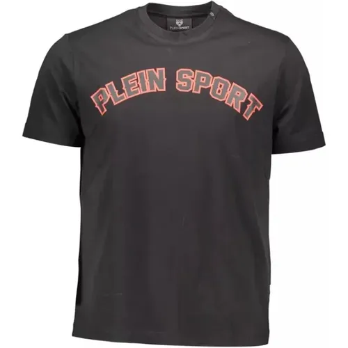 Schwarzes Elegantes T-Shirt mit Einzigartigem Stil , Herren, Größe: L - Plein Sport - Modalova