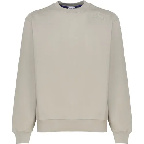 Cotton Sweatshirt Round Collar Long Sleeves , male, Sizes: XL, L, M - Burberry - Modalova