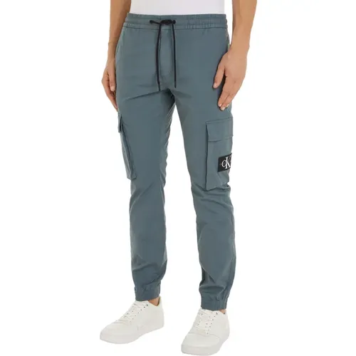 Grey Cargo Skinny Trousers , male, Sizes: XL - Calvin Klein - Modalova