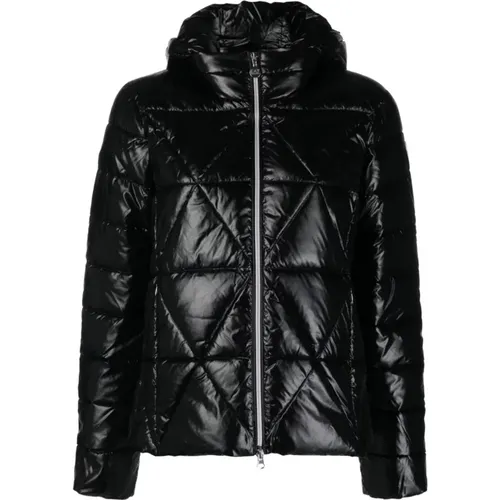 Quilted Coats with High-Shine Finish , female, Sizes: L - Emporio Armani EA7 - Modalova