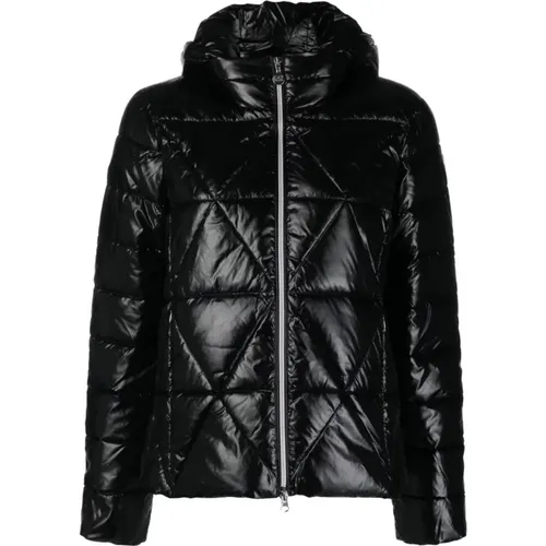 Quilted Coats with High-Shine Finish , female, Sizes: L, XL, S, M - Emporio Armani EA7 - Modalova