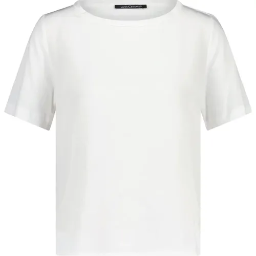 T-Shirt aus Materialmix , Damen, Größe: 2XL - LUISA CERANO - Modalova