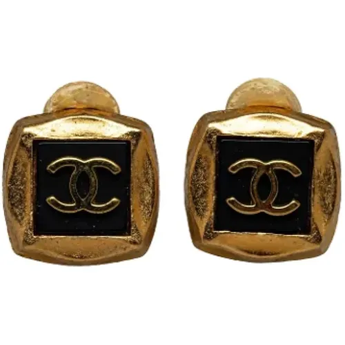 Pre-owned Gold earrings , female, Sizes: ONE SIZE - Chanel Vintage - Modalova