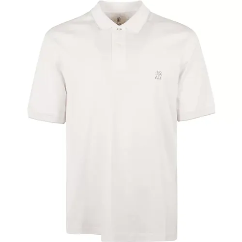 Embroidered Logo Polo Shirt , male, Sizes: 2XL, XL, L - BRUNELLO CUCINELLI - Modalova