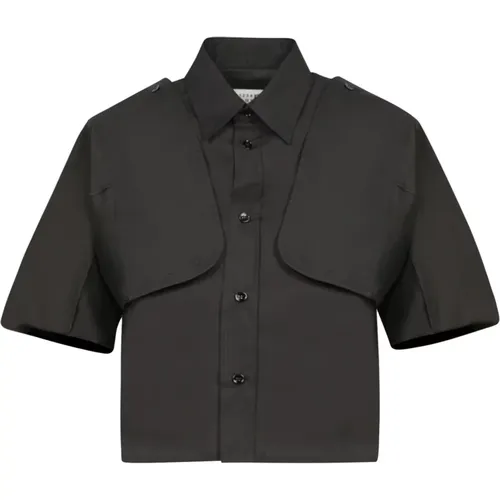 Schwarze T-Shirts & Polos für Frauen , Damen, Größe: XS - MM6 Maison Margiela - Modalova