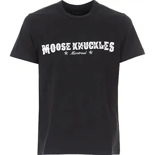 T-Shirt, Klassischer Stil , Herren, Größe: L - Moose Knuckles - Modalova