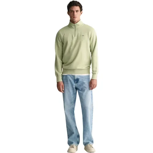 Bestickter Halb-Zip Sweatshirt , Herren, Größe: 2XL - Gant - Modalova