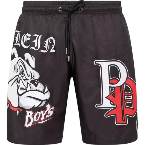 Schwarze Bulldog Badehose - Philipp Plein - Modalova