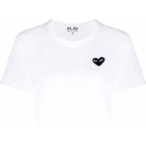 Black Heart Logo T-Shirt , female, Sizes: S - Comme des Garçons Play - Modalova