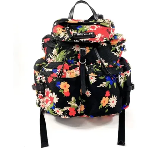Pre-owned Fabric backpacks , female, Sizes: ONE SIZE - Miu Miu Pre-owned - Modalova