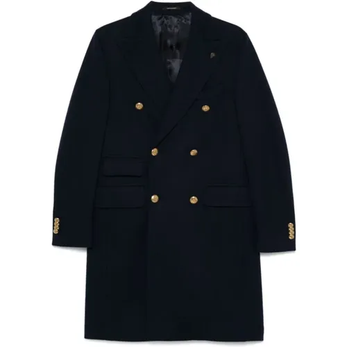 Navy Wool Blend Coat , male, Sizes: XL - Gabriele Pasini - Modalova