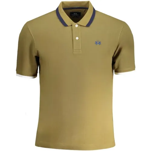 Grünes Baumwoll-Poloshirt Slim Fit , Herren, Größe: 3XL - LA MARTINA - Modalova