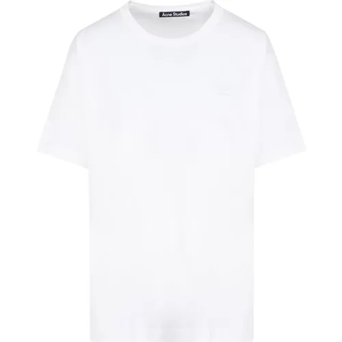 Weiße Nash Face T-shirt,Kurzarm T-Shirt - Acne Studios - Modalova