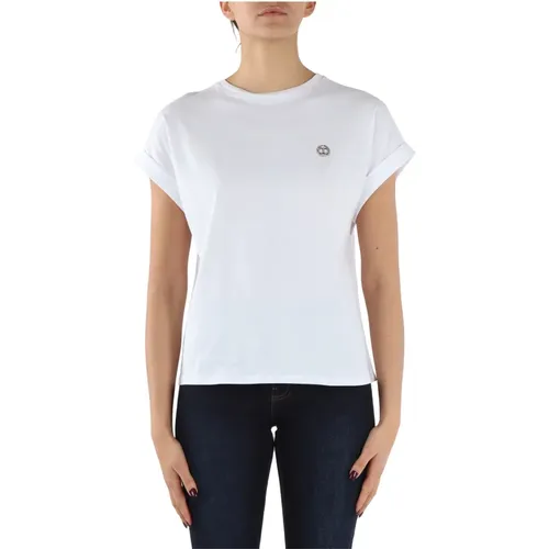 Cotton T-shirt with Front Logo , female, Sizes: XS, 2XS - Twinset - Modalova