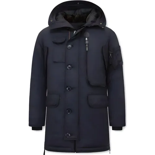 Wasserdichte Winterjacke für Herren mit blauer Kapuze , Herren, Größe: 2XL - Enos - Modalova